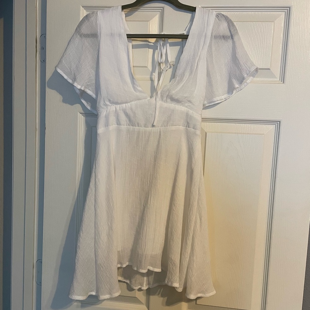 White backless dress